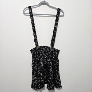 Hot Topic Womens Cat Skirtalls Overalls Sz M Grunge Goth Skater Punk Emo Stretch